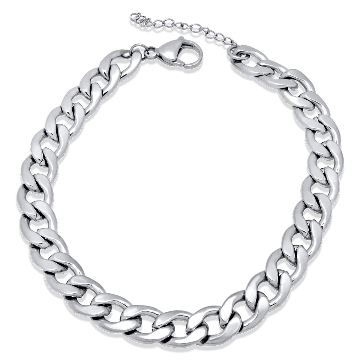 Cubana Silver Bracelet 9MM Βραχιόλι από ανοξείδωτο ατσάλι 316L